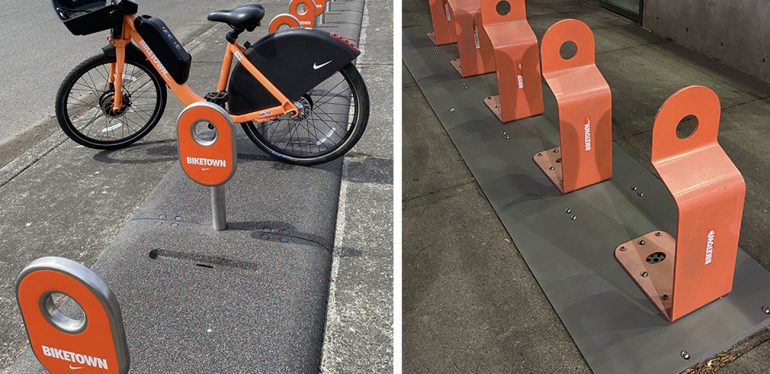 Pavimentazione stazioni di bike sharing con gomma riciclata in collaborazione con Nike